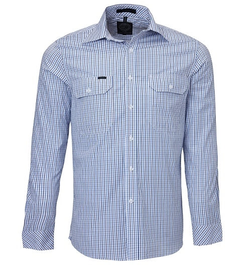 Pilbara Mens Long Sleeve Shirt Double Pockets