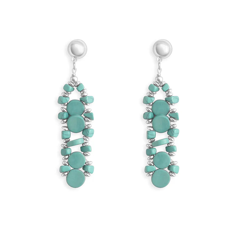 Seraphah Dimensional Earrings in Turquoise