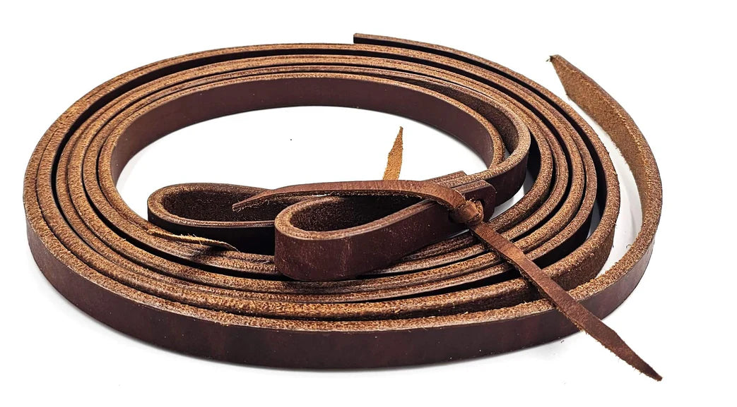 Toprail Harness Leather Split Reins with Tie Ends