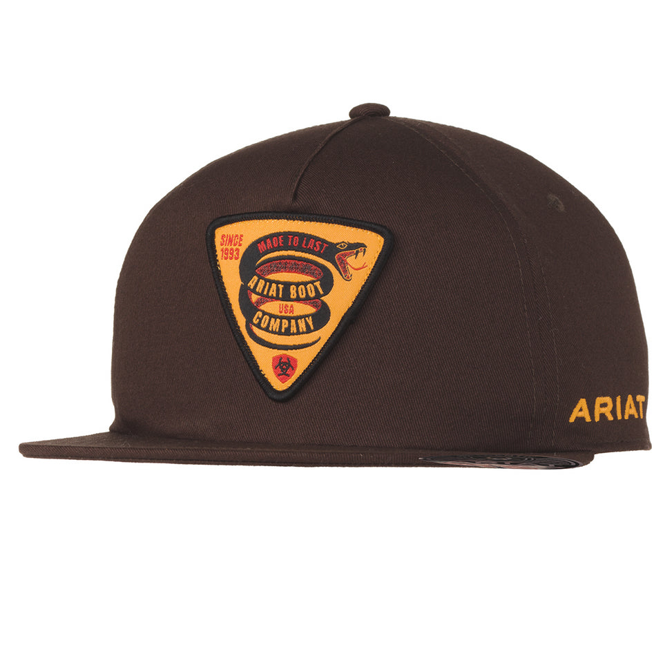 Ariat Mns Cap Coiled Snake Patch Mesh Snap Back Medium Brown - Boxing Day Sales