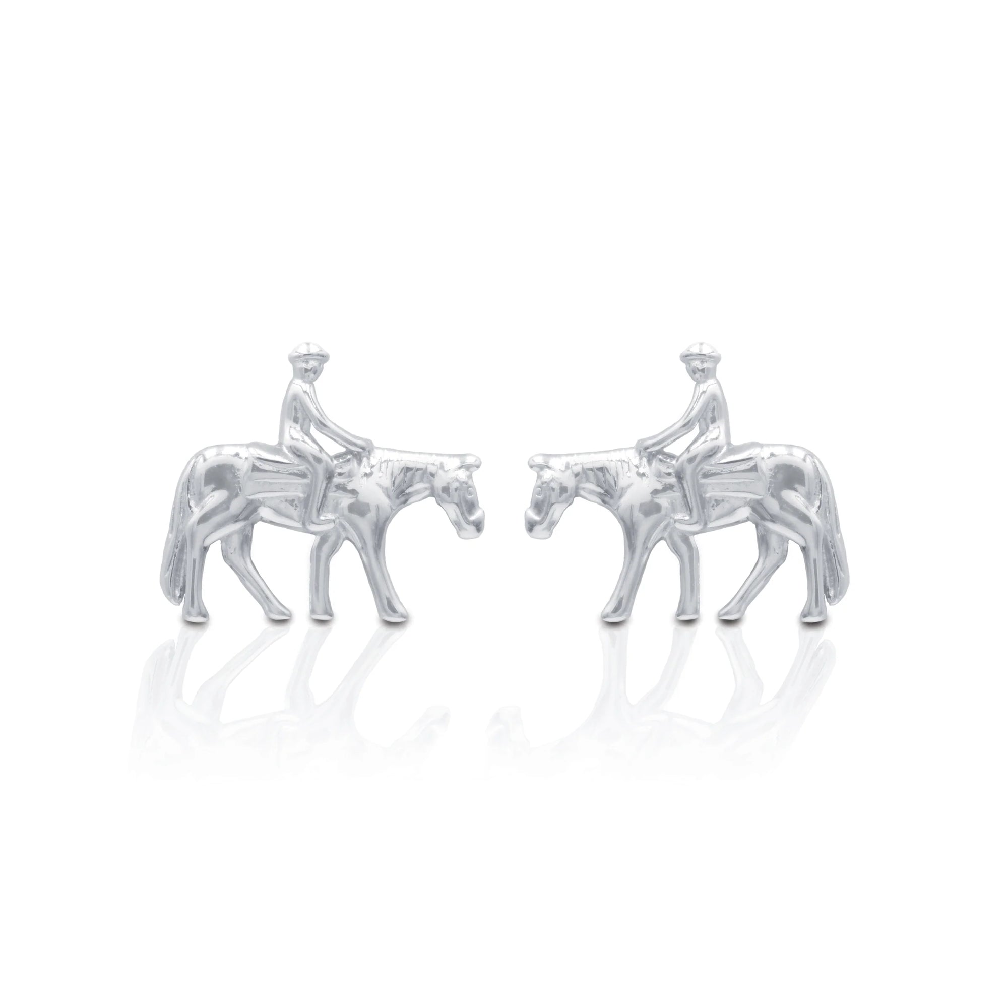 Kelly Herd Earrings Western Pleasure Horse with Rider - Sterling Silver