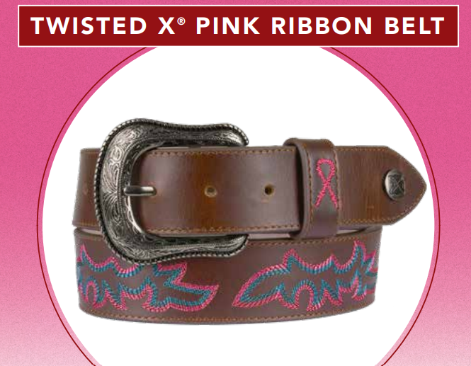 Twisted X Pink Ribbon Belt