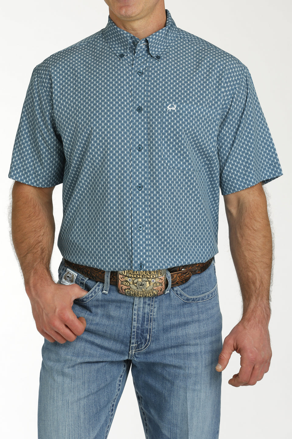 Cinch Mens Teal Western Shirt