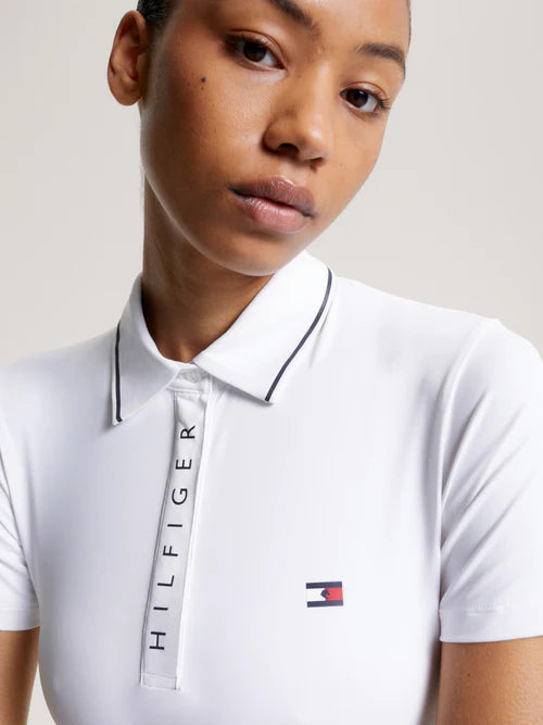 Tommy Hilfiger Harlem Short Sleeve Logo Polo Optic White