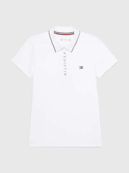 Tommy Hilfiger Harlem Short Sleeve Logo Polo Optic White