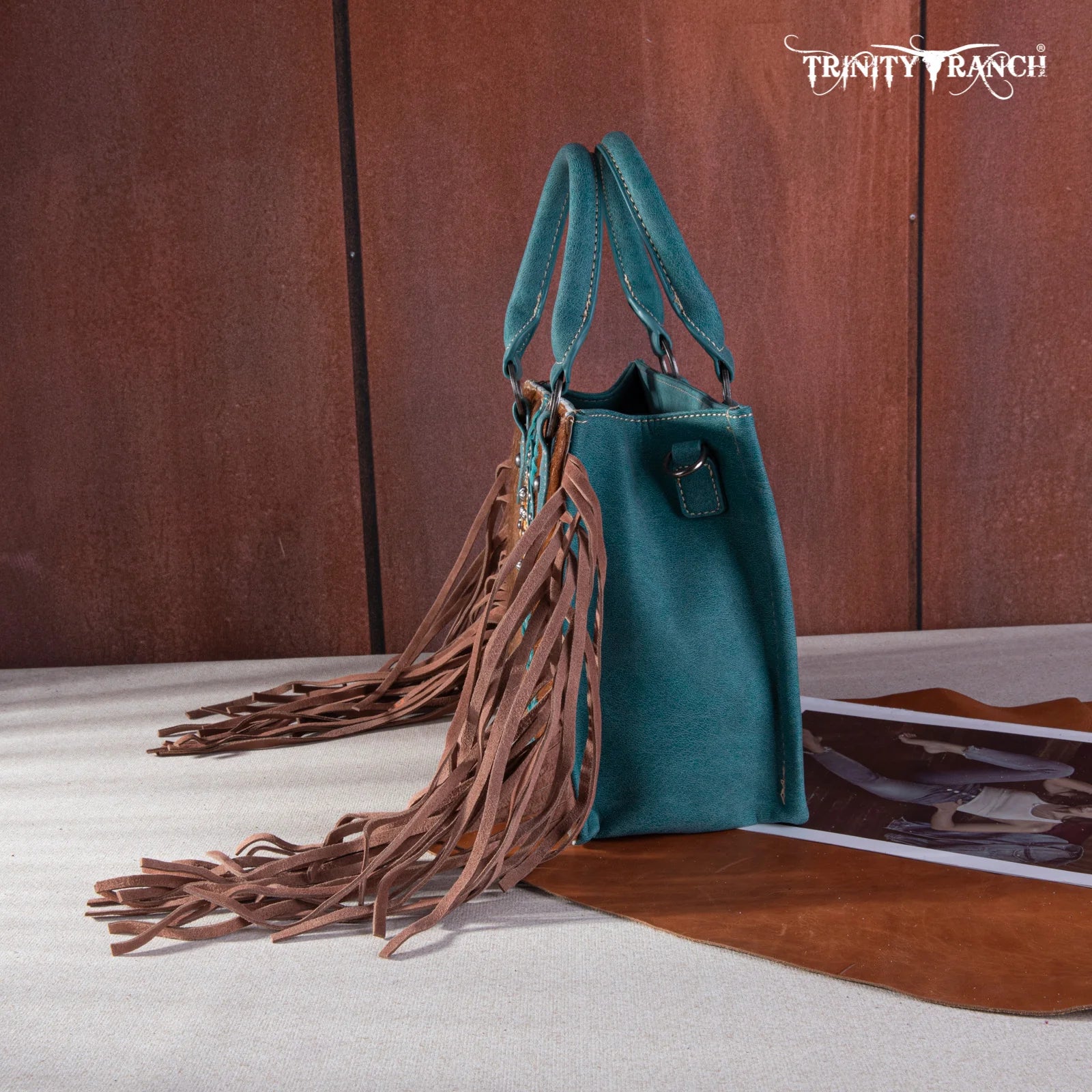 Hair-on-Hide Handbag with deals Turquoise