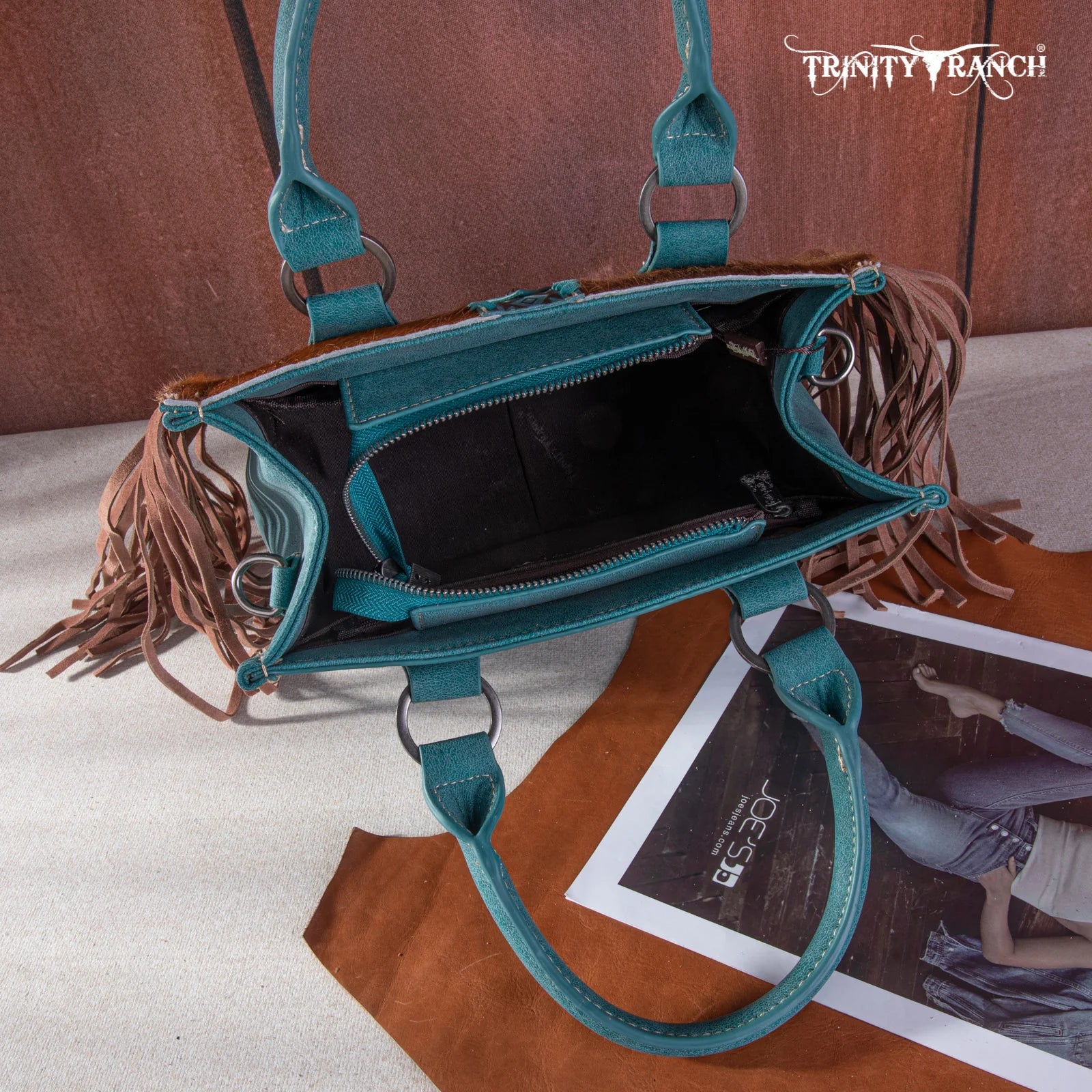 Turquoise leather cowhide concealed purse hotsell