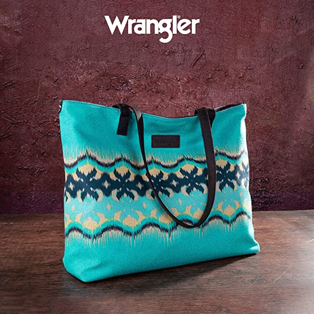 Montana West Wrangler Southwestern Dual Sided Print Canvas Tote