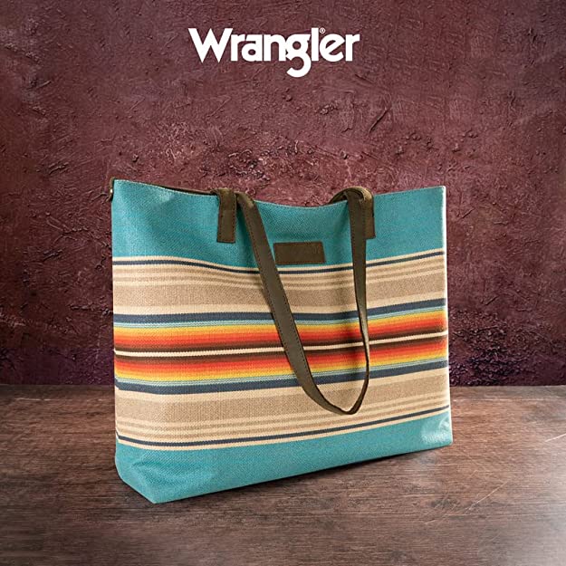 Wrangler Southwestern Dual Sided Print Canvas Tote Bag