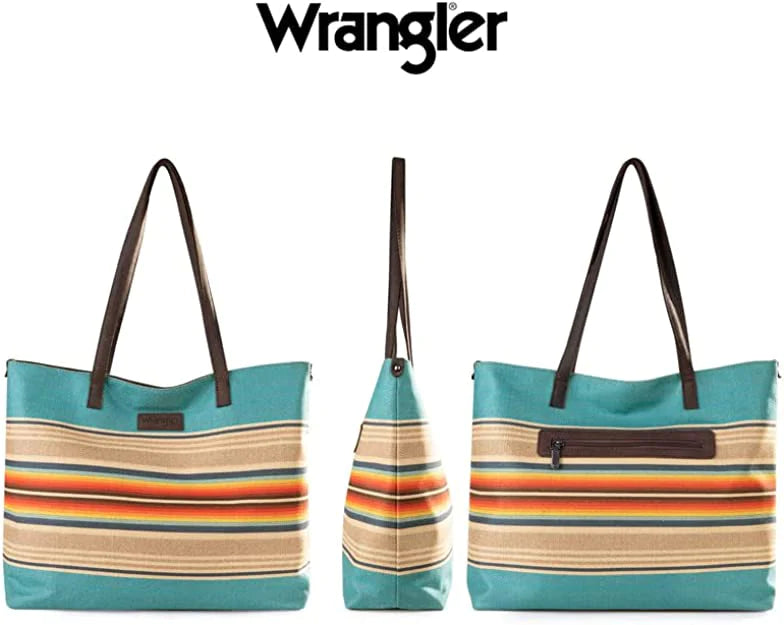 Wrangler Southwestern Dual Sided Print Canvas Tote Bag