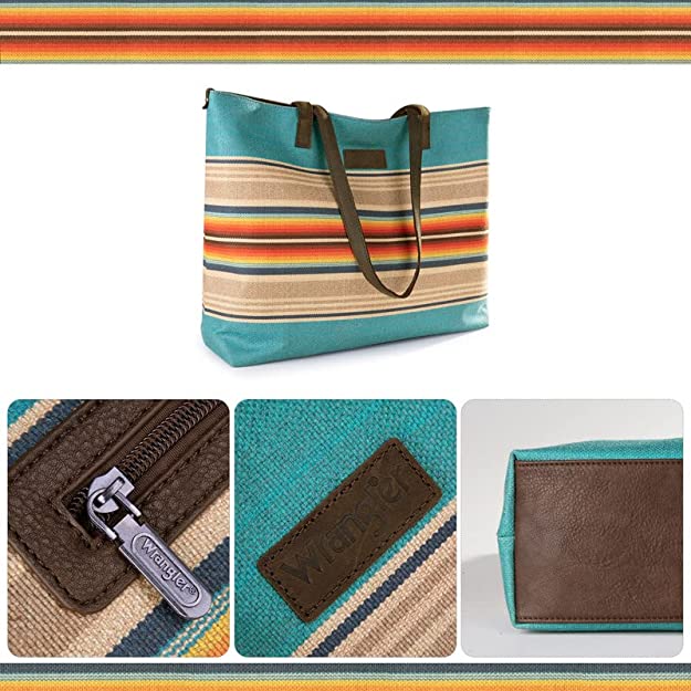 Wrangler Southwestern Dual Sided Print Canvas Tote Bag