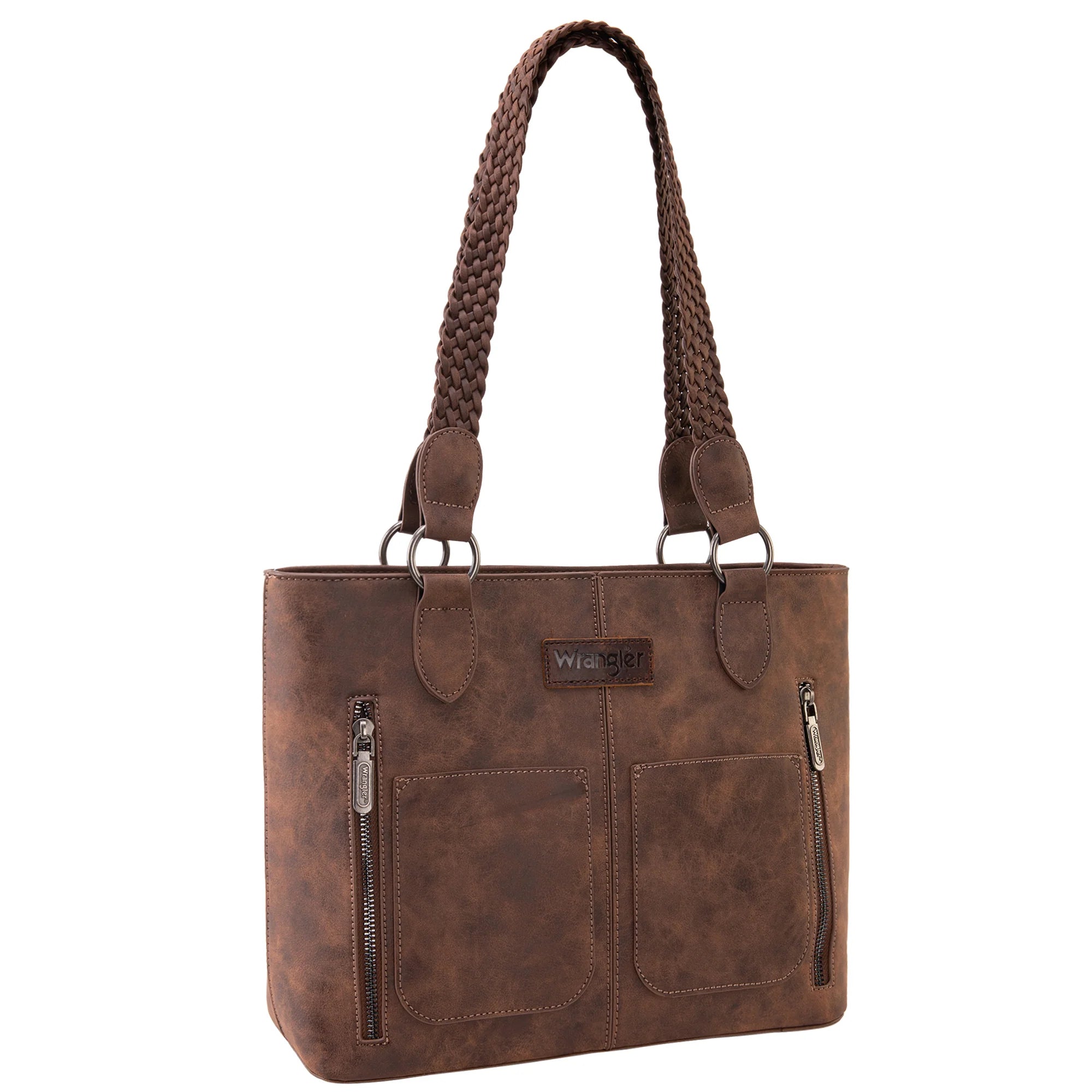 Wrangler Braided Detail Multi Pockets Concealed Carry Tote