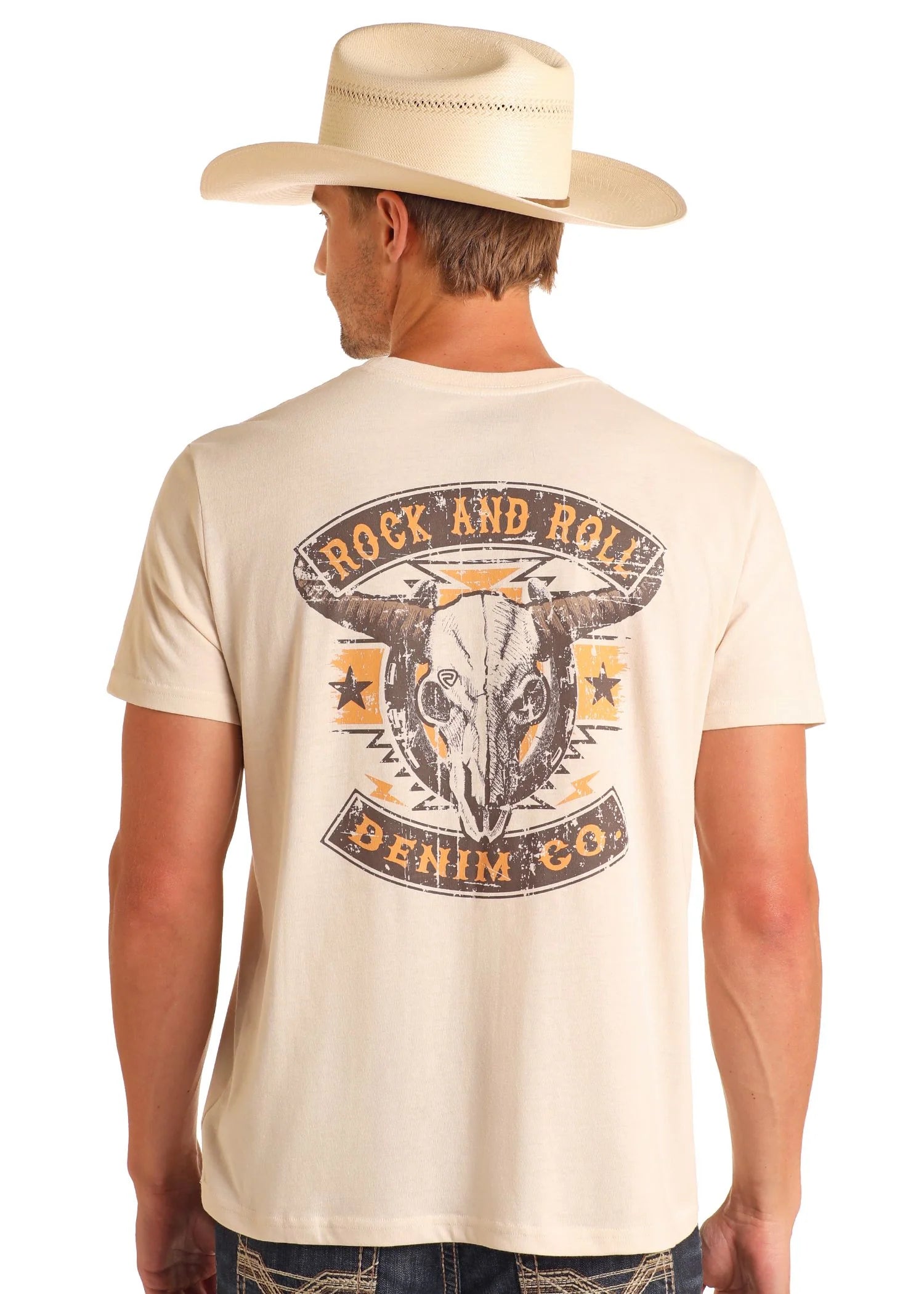 Rock and Roll Longhorn Skull Graphic Tee