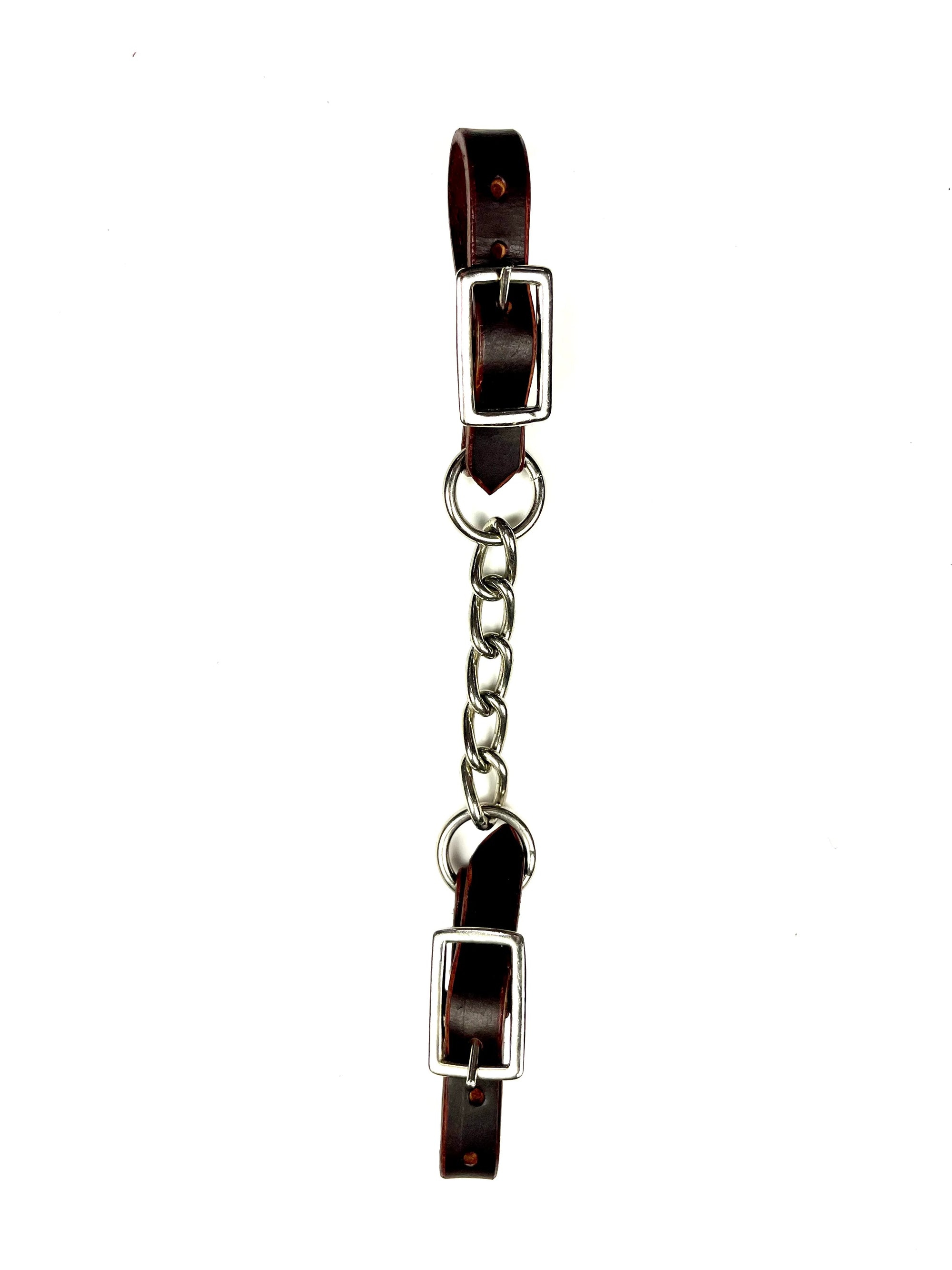 Ezy Ride Curb Strap Single Chain Chocolate Leather Ends