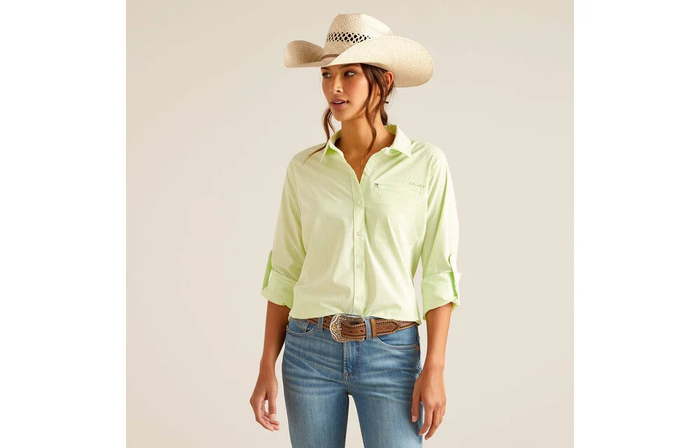 Ariat WMs Venttek Long Sleeve Shirt Lime Stripe