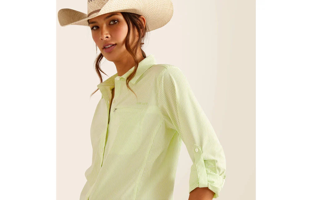 Ariat WMs Venttek Long Sleeve Shirt Lime Stripe