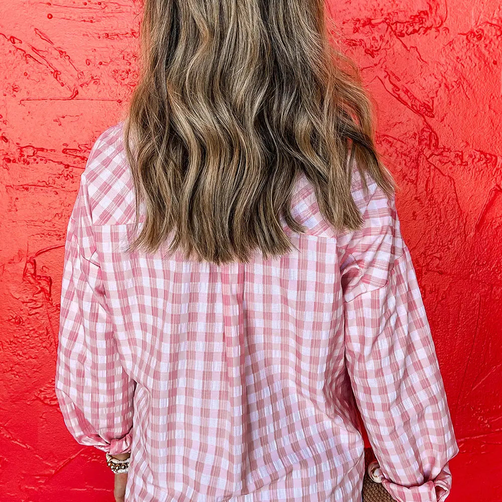 Pink Gingham Print