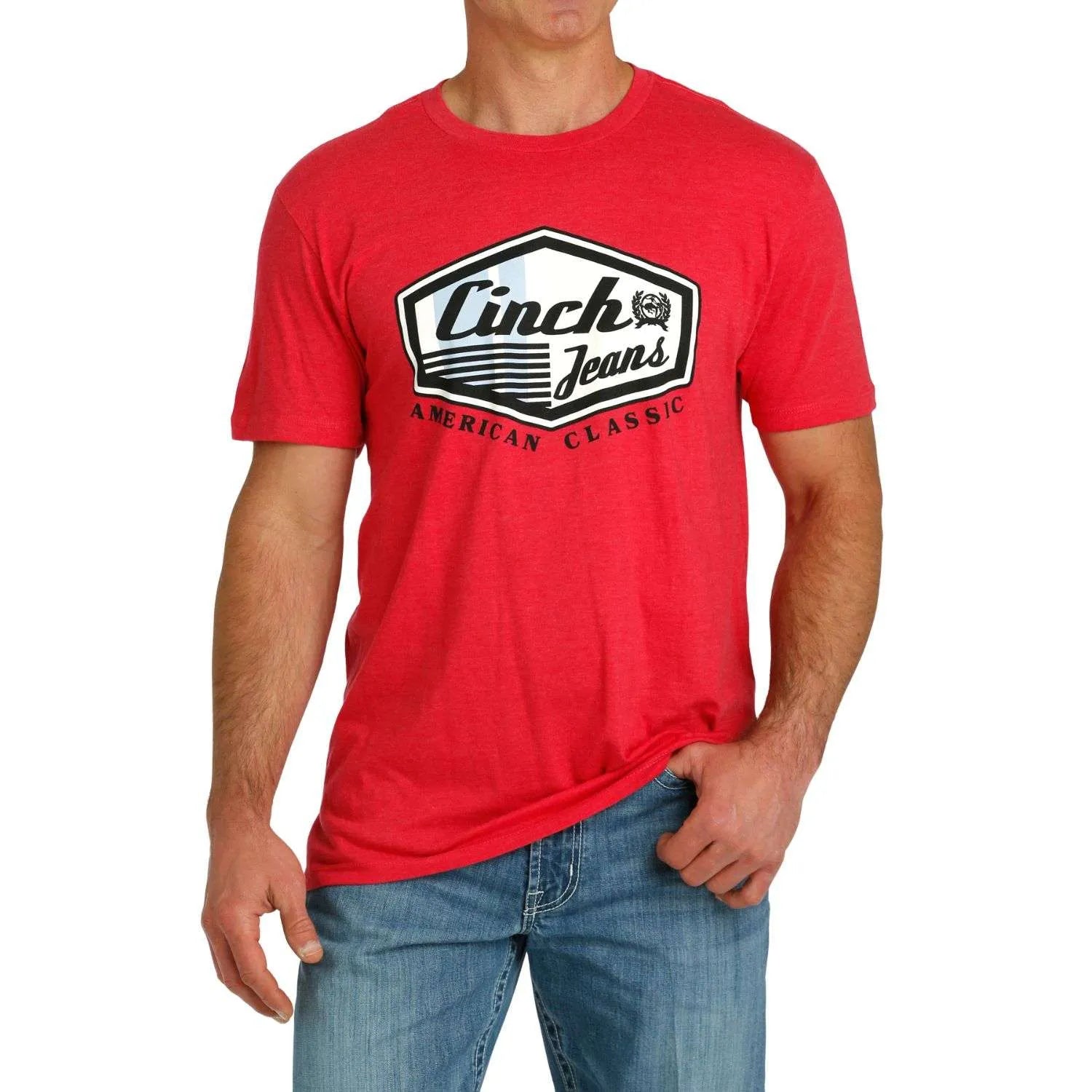 Cinch Mens Red Graphic T Shirt