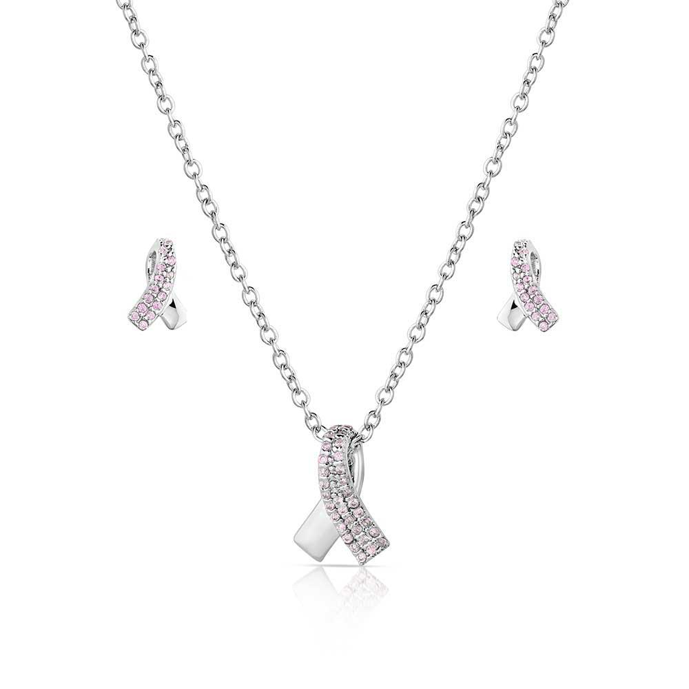 Montana Silversmiths Hope and Strength Ribbon Jewelry Set