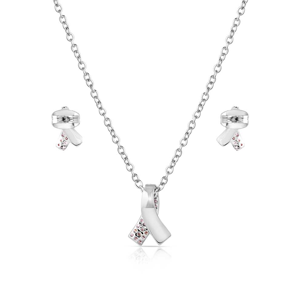 Montana Silversmiths Hope and Strength Ribbon Jewelry Set
