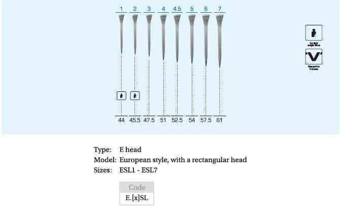 Mustad E Slim Nails Size 6