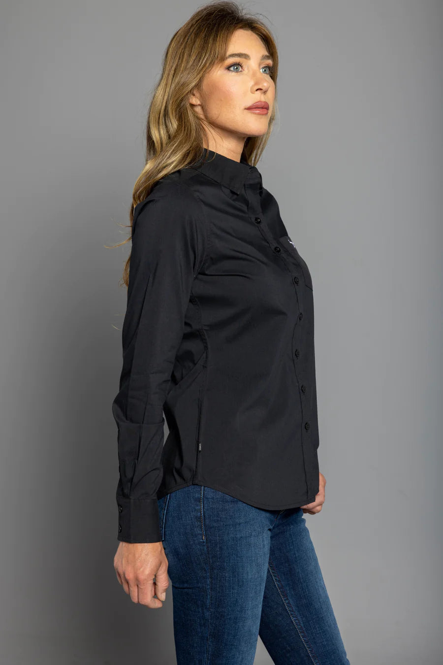 Bullzye Wmns Half Placket Work Shirt - Saddleworld Ipswich