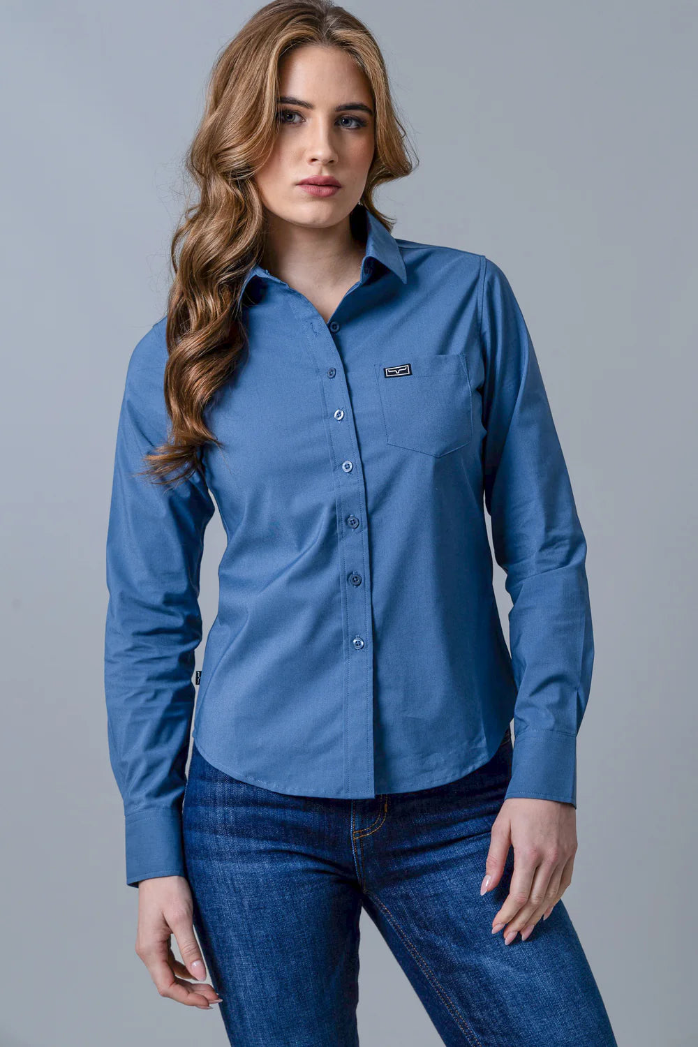 Kimes Ranch Wmns Long Sleeved Shirt - Slate Blue