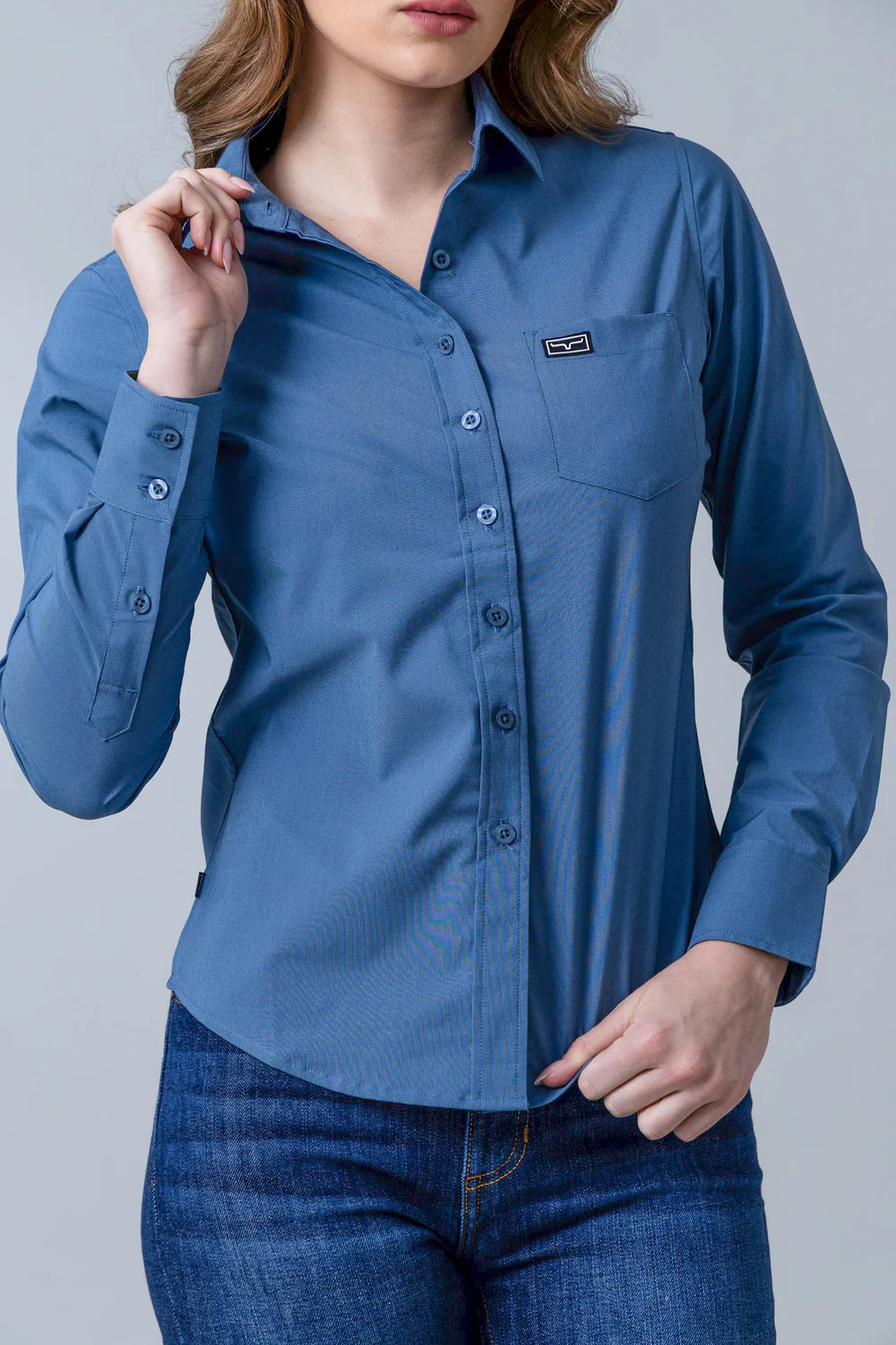 Kimes Ranch Wmns Long Sleeved Shirt - Slate Blue