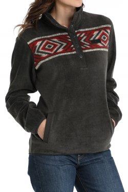 Cinch Ladies Fleece Pullover - Charcoal