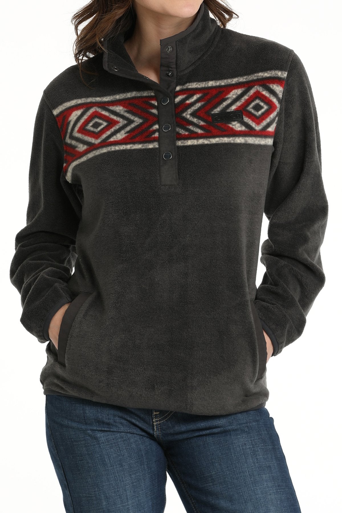 Cinch Ladies Fleece Pullover - Charcoal