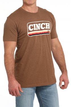 Cinch Mens Brown Logo Graphic Short Sleeve T Shirt