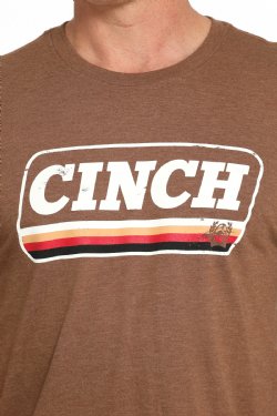 Cinch Mens Brown Logo Graphic Short Sleeve T Shirt