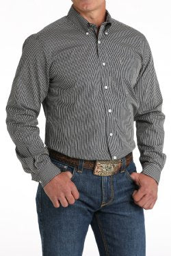 Cinch Mens Modern Fit Button Down Western Shirt Black