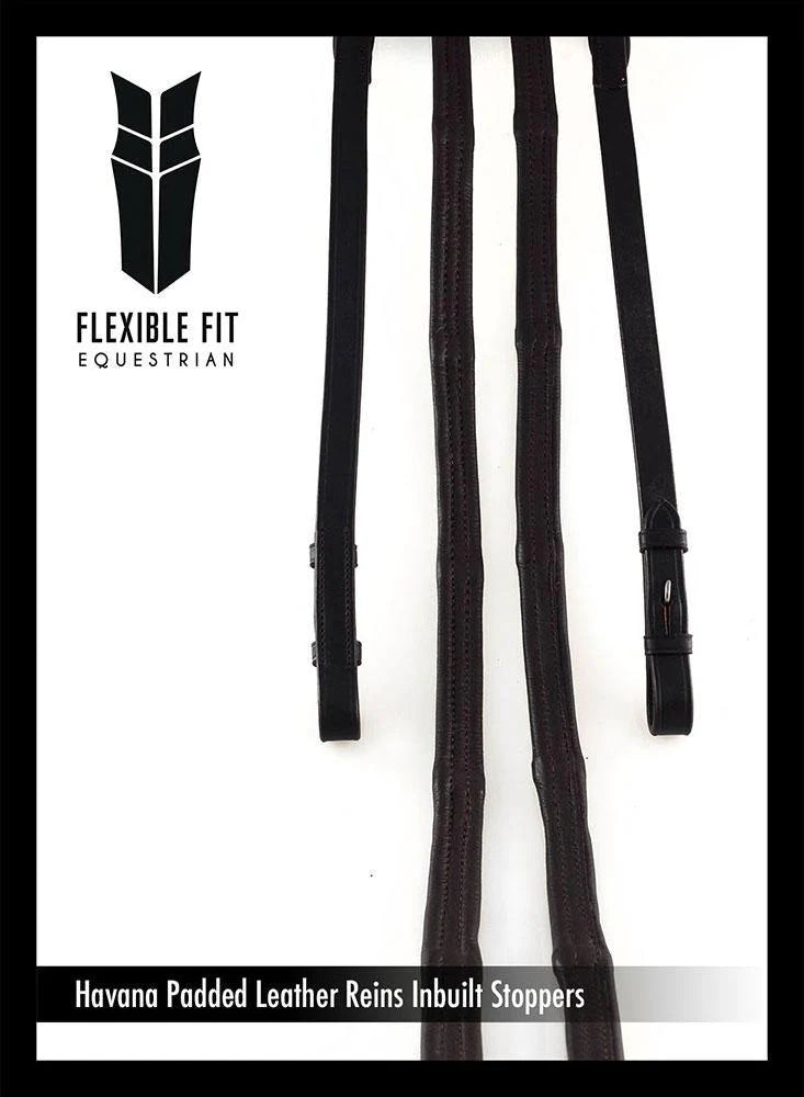 Flexible Fit Padded Leather Reins 5/8