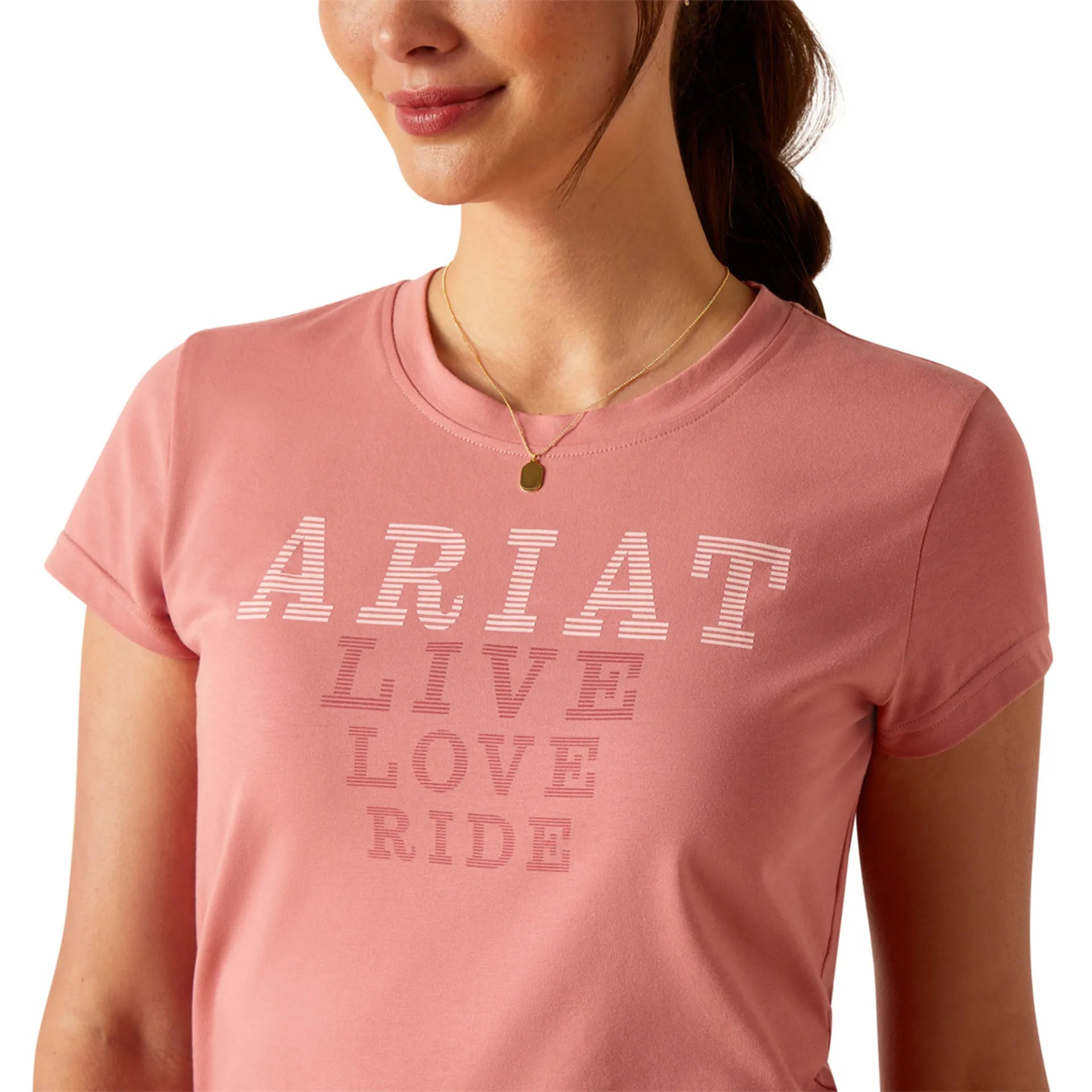 Ariat Wms Live Ride SS T Shirt Dusty Rose - End of Season Sale