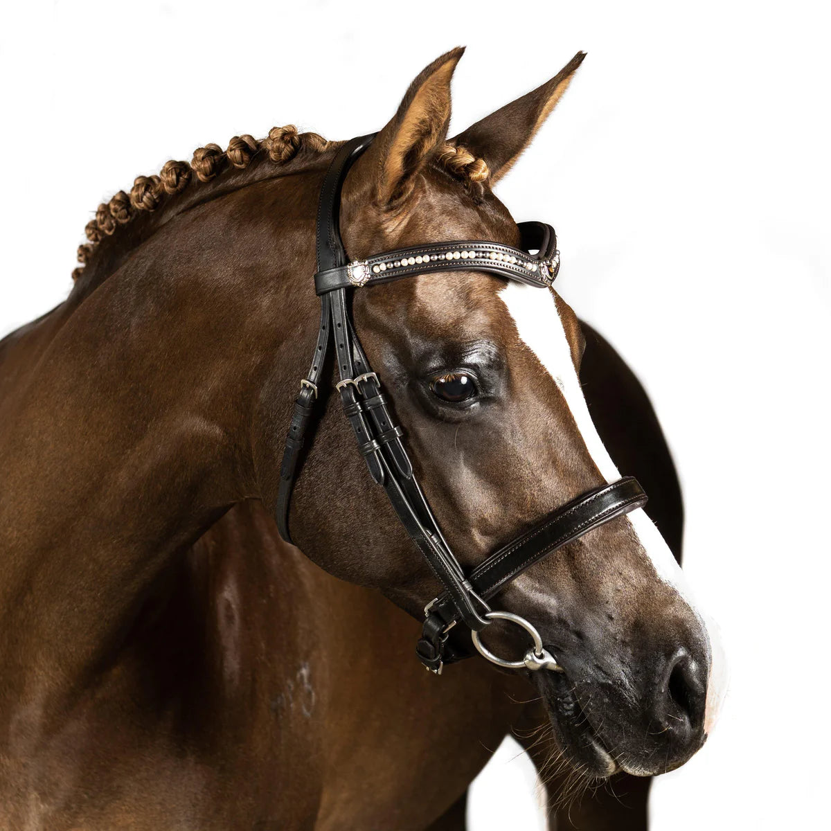 Flexible Fit Premium Triton Havana Snaffle Bridle