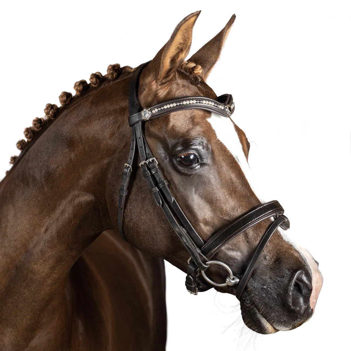 Flexible Fit Premium Triton Havana Snaffle Bridle