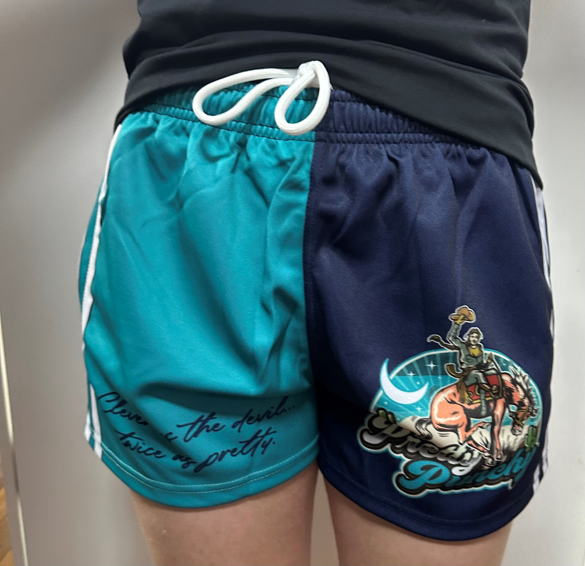 G Four Punchy Teal/Navy Footy Shorts