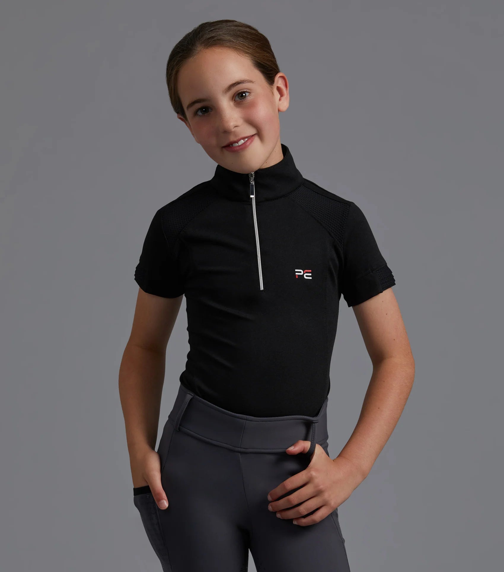 Premier Equine Mini Remisa Girls Technical Short Sleeve Riding Shirt