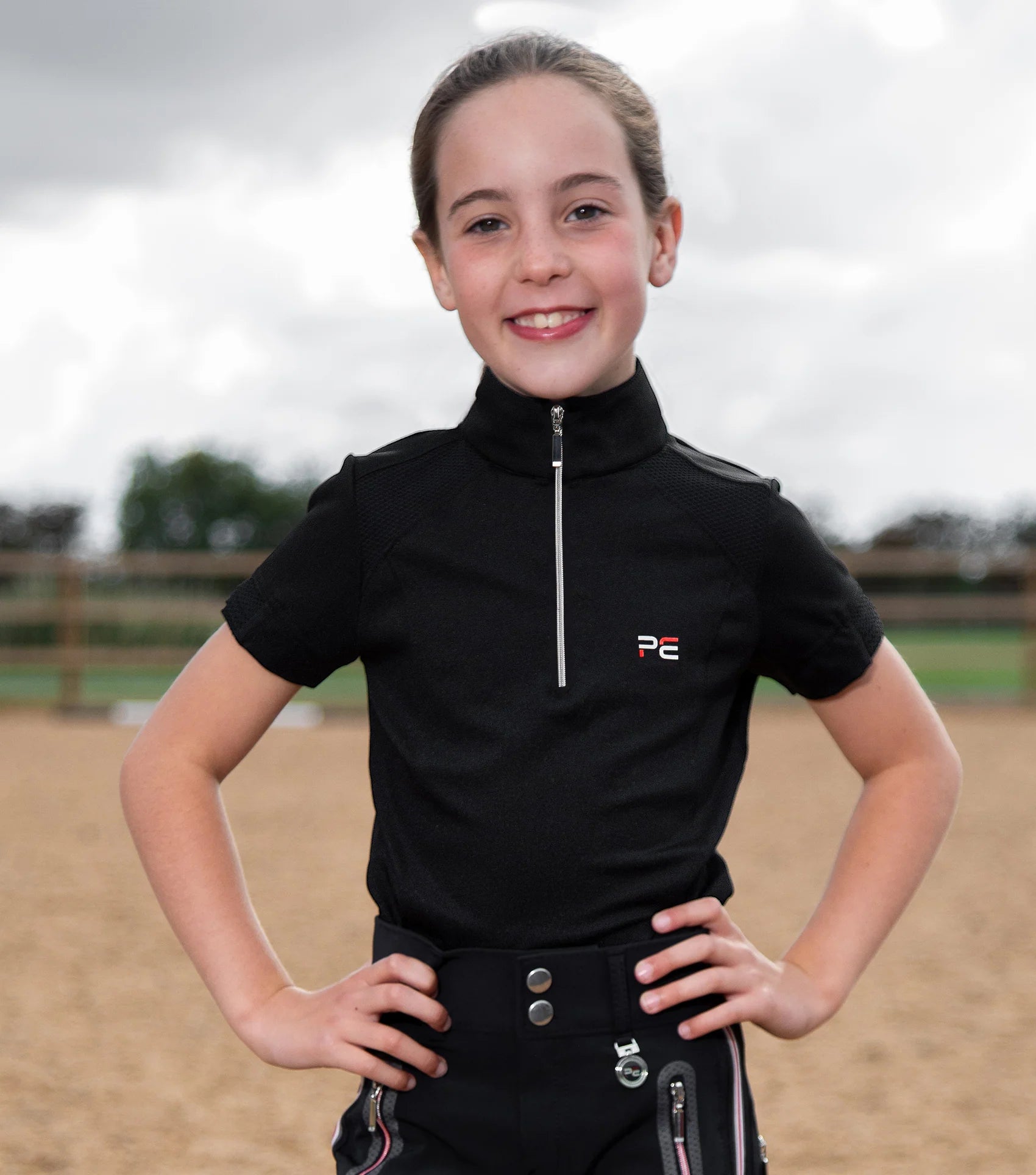 Premier Equine Mini Remisa Girls Technical Short Sleeve Riding Shirt