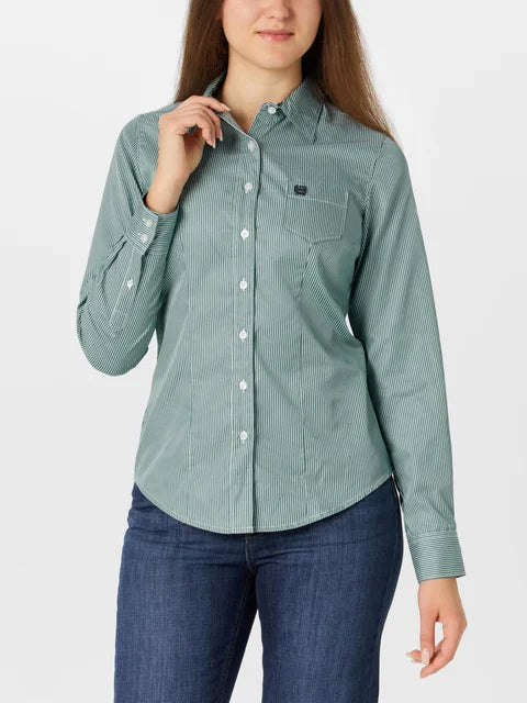 Cinch Wmns Tencel Teal Button Down Western Shirt