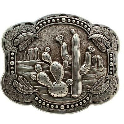 Nocona Ladies Blazzin Roxx Cactus &amp; Feathers Rectangle Belt Buckle