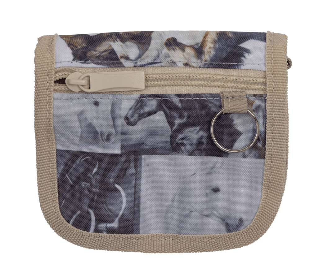 Spencil Lanyard Wallet - Black and White Horses