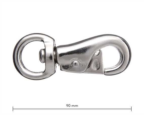 Snap Swivel Round Eye 22mm Heavy Nickel Plate 90mm Long