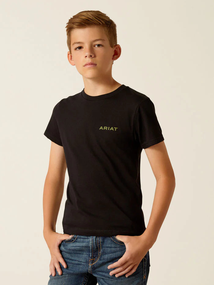 Ariat Bys Camo Corps Tee Black