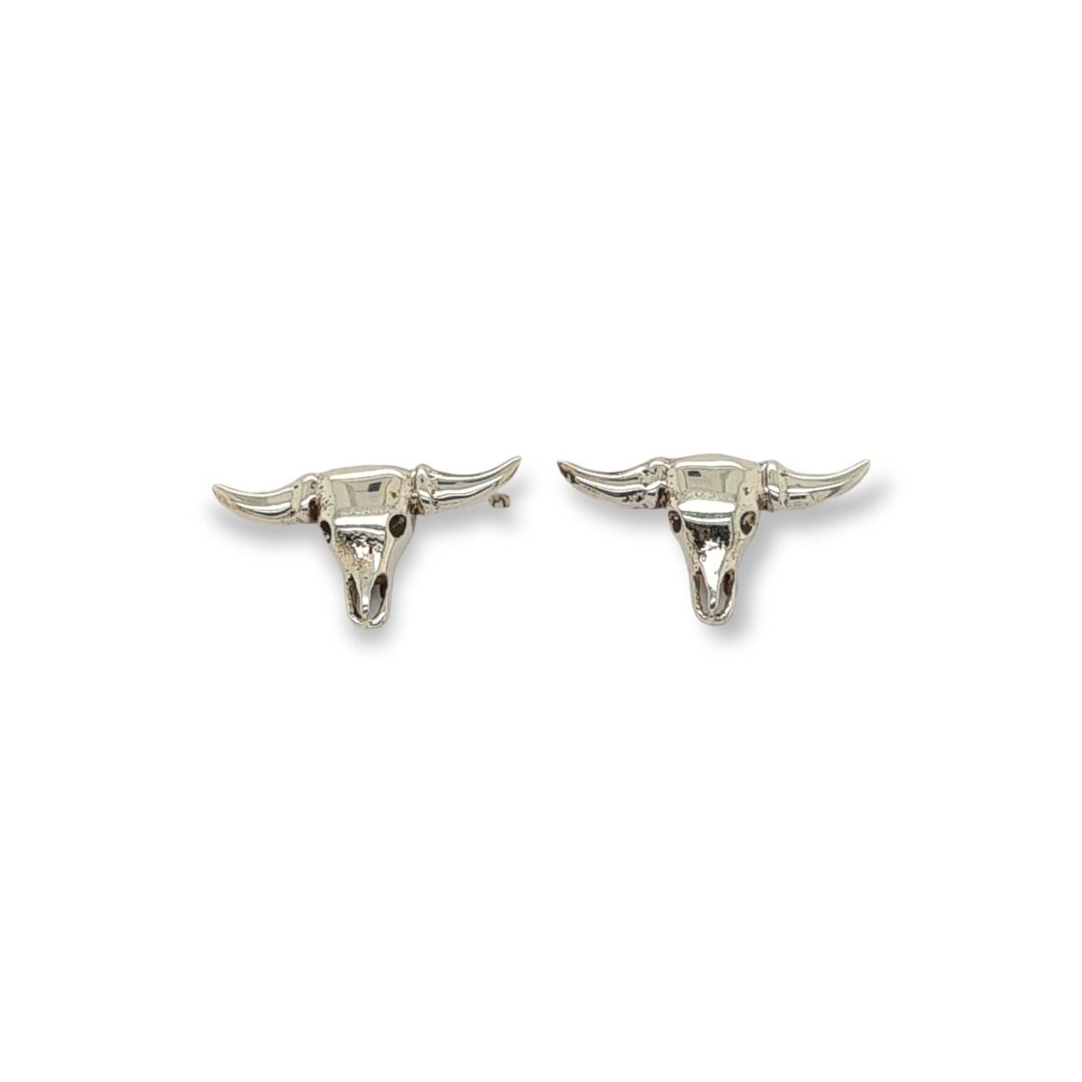 Studs Sterling Silver Steer Head