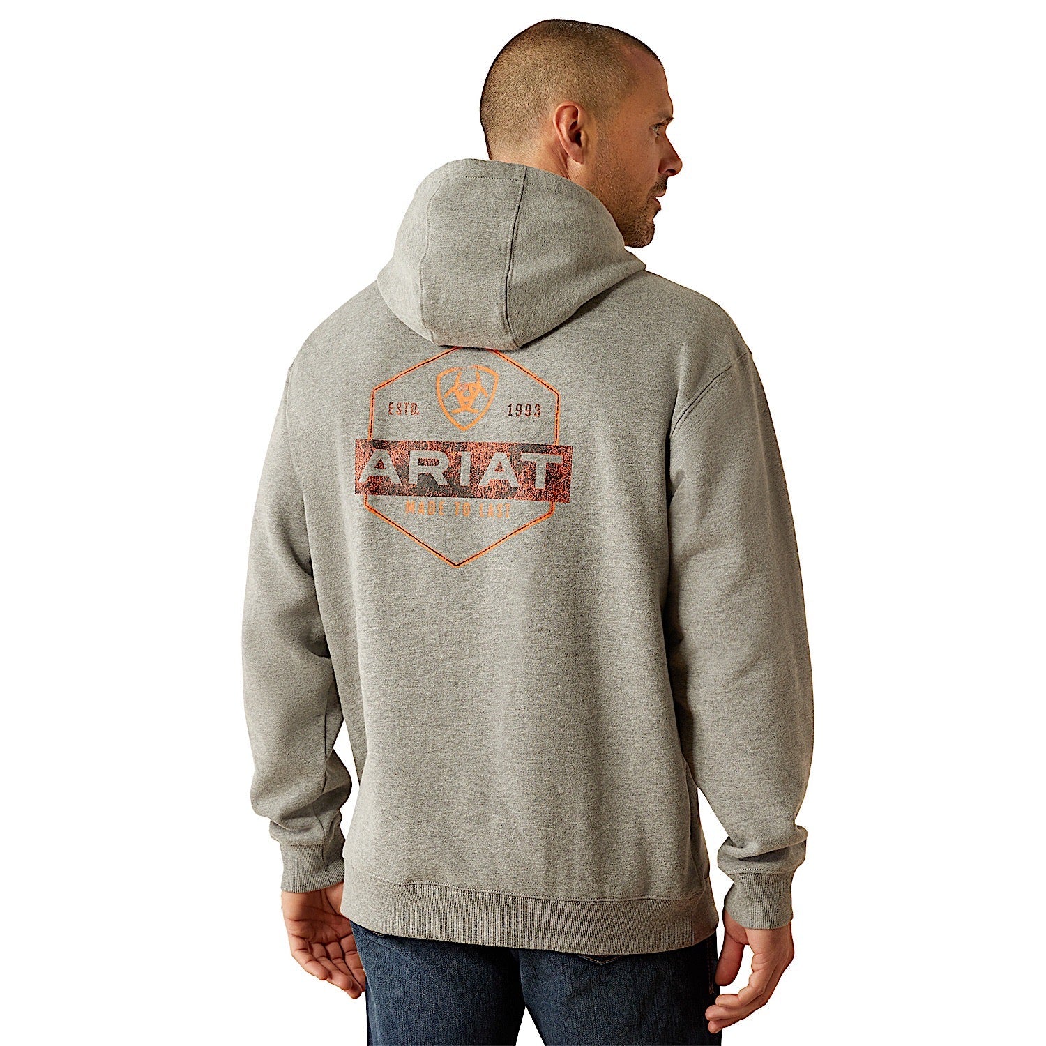 Ariat Mns Bold Hex Hoodie Grey Heather