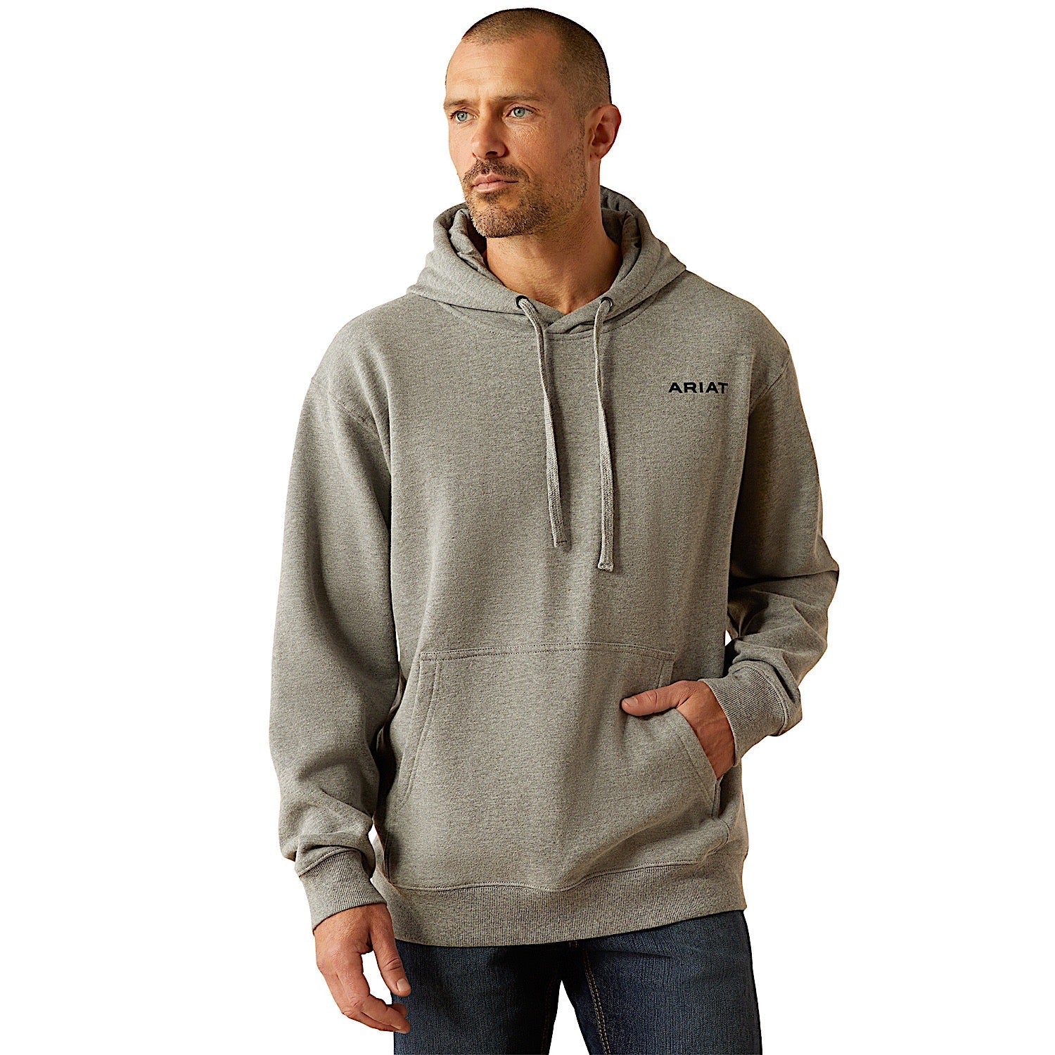 Ariat Mns Bold Hex Hoodie Grey Heather