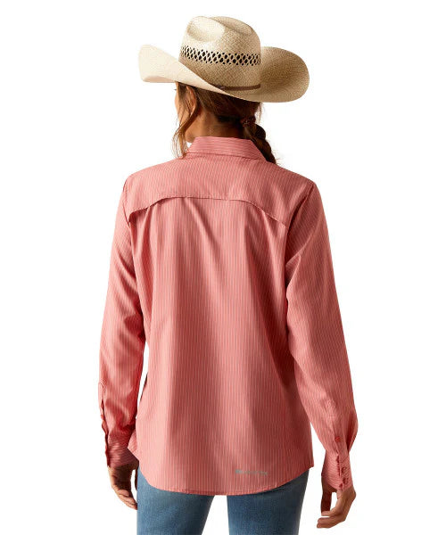 Ariat Wms Venttek LS Shirt Faded Rose Pinstripe