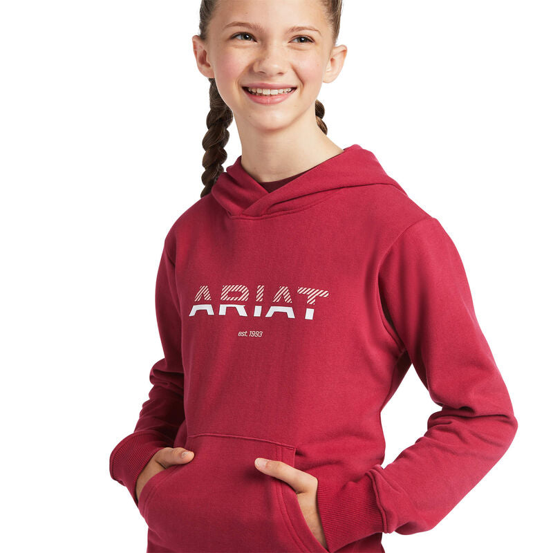 Ariat Kds 3D Logo 2.0 Hoodie Red Bud